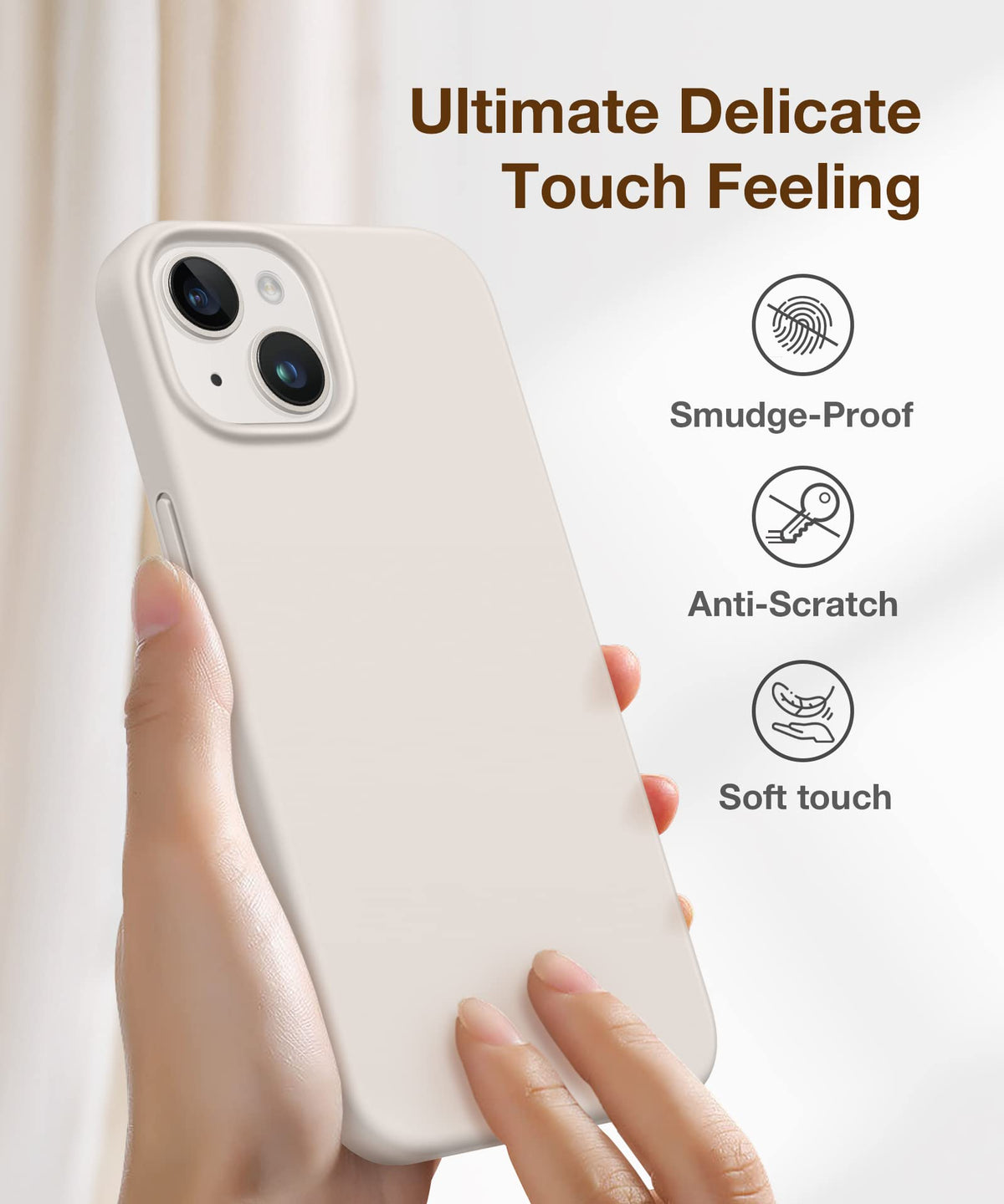 GONEZ Magnetic for iPhone 13/14 Case, Silicone Cover Stone