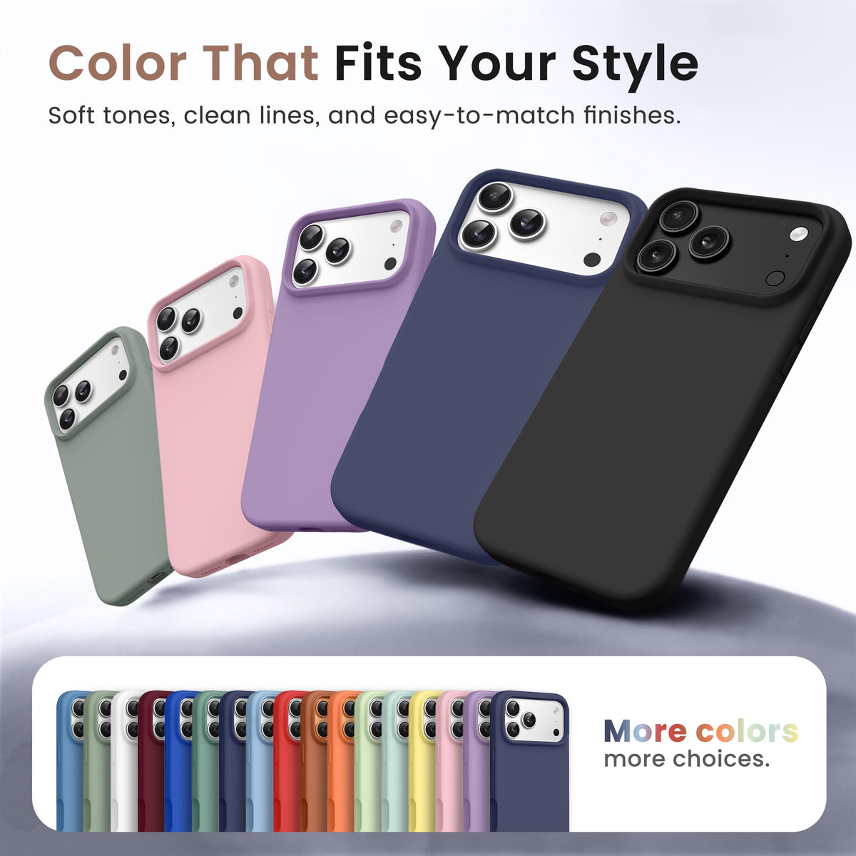 GONEZ Magnetic for iPhone 18 Pro Case/iPhone 17 Pro Case, Silicone Cover Black