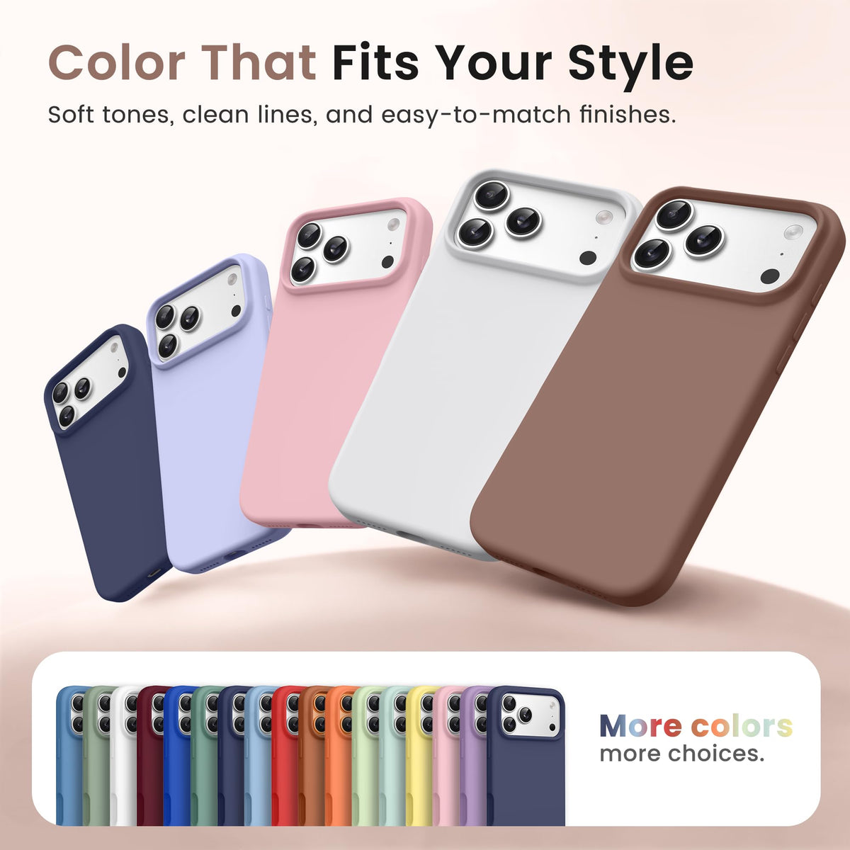 GONEZ Magnetic for iPhone 18 Pro Case/iPhone 17 Pro Case, Silicone Cover Brown