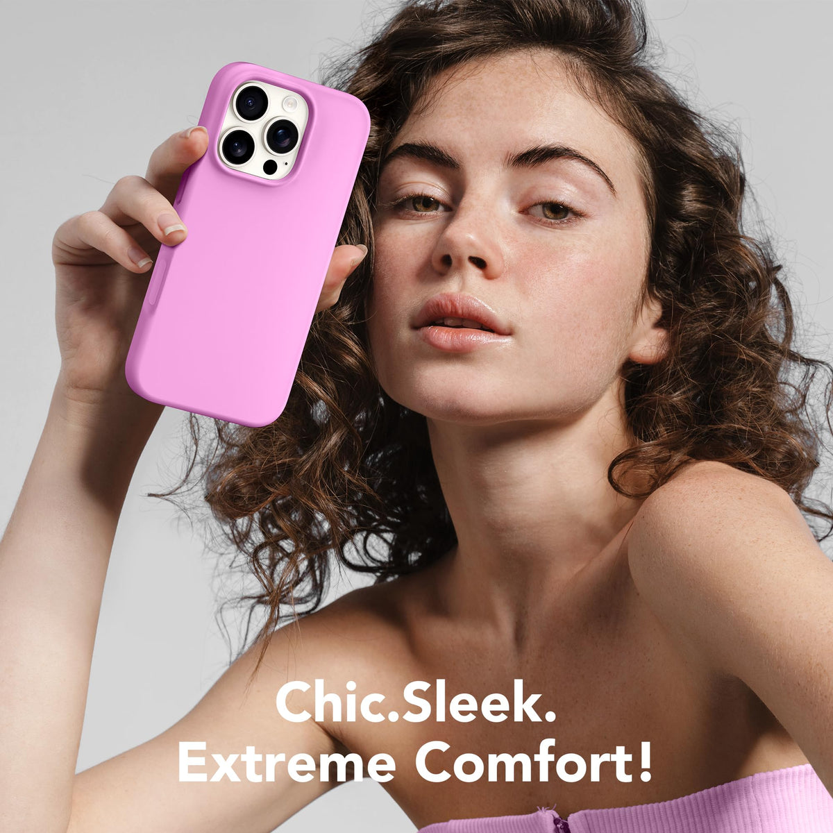 GONEZ Magnetic for iPhone 16 Pro Max Case, Silicone Cover Cherry Blossom