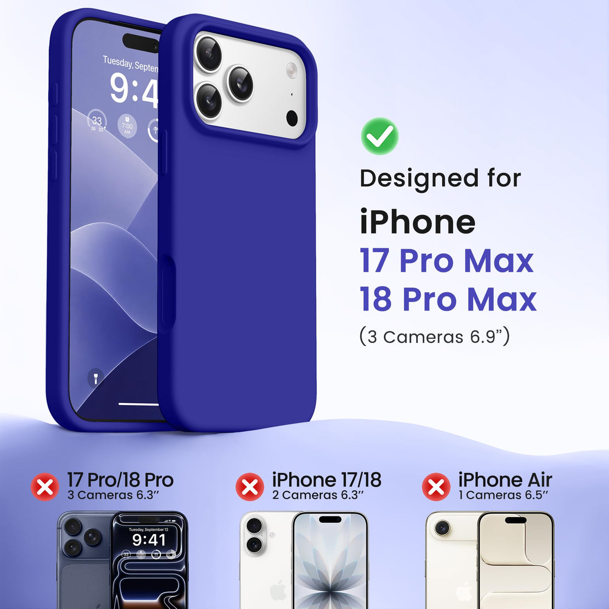 GONEZ for iPhone 18 Pro Max Case, Deep Blue