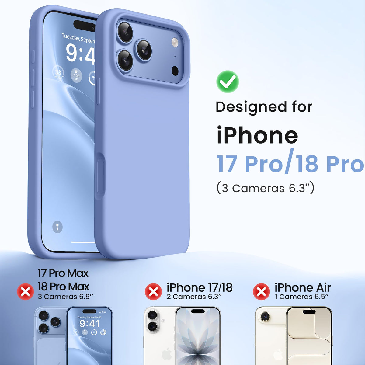 GONEZ for iPhone 18 Pro Case, Gulf Blue