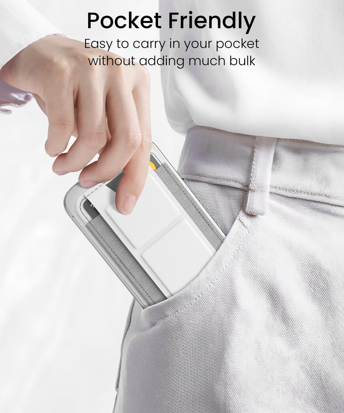 GONEZ for MagSafe Wallet with Stand, White
