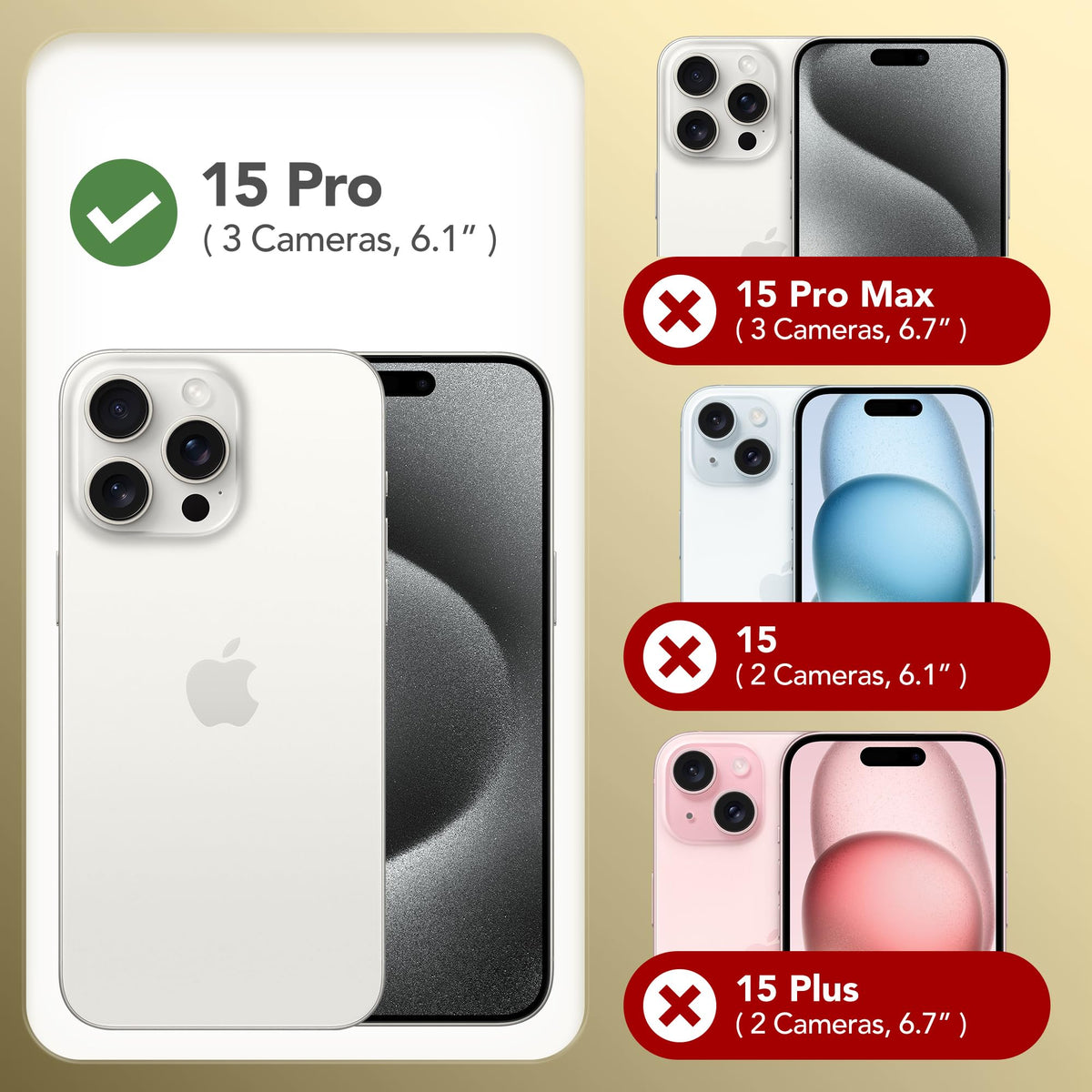 GONEZ Magnetic for iPhone 15 Pro Case, Silicone Cover Buttercream Yellow