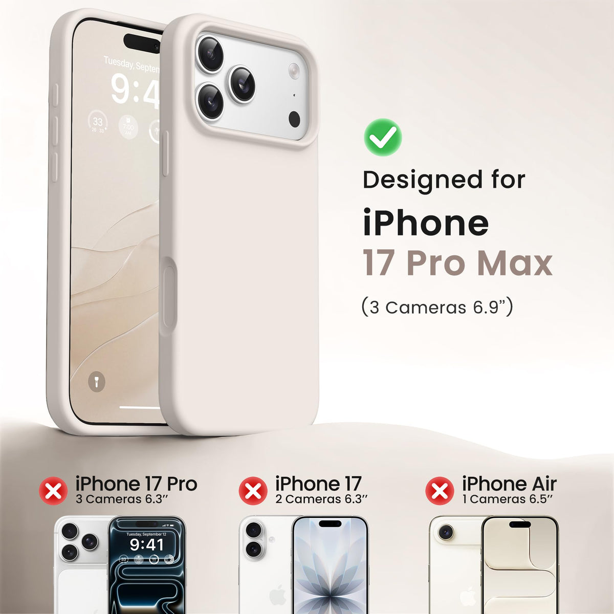 GONEZ Magnetic for iPhone 18 Pro Max Case/iPhone 17 Pro Max Case, Silicone Cover Stone
