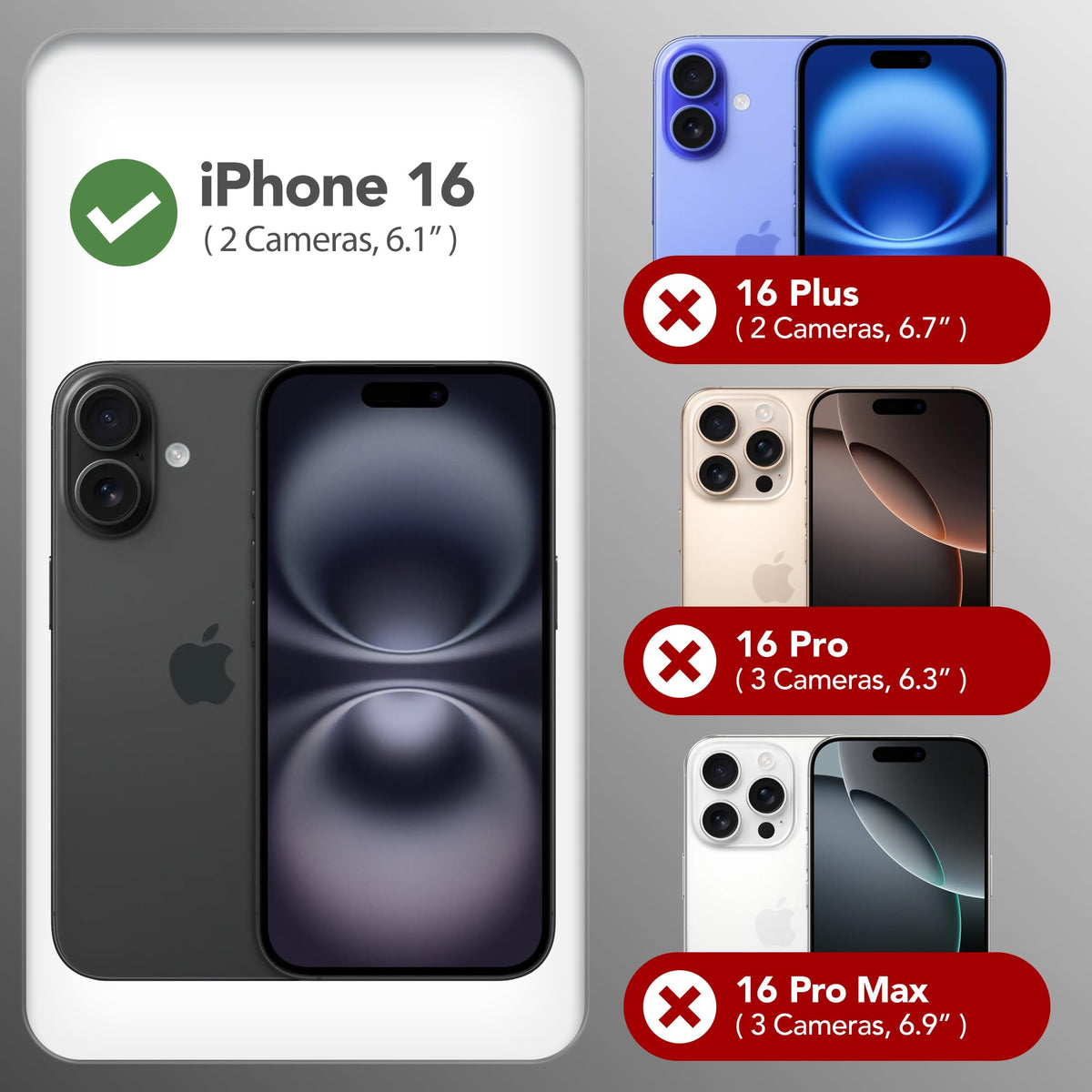 GONEZ Magnetic for iPhone 16 Case, Silicone Cover Black